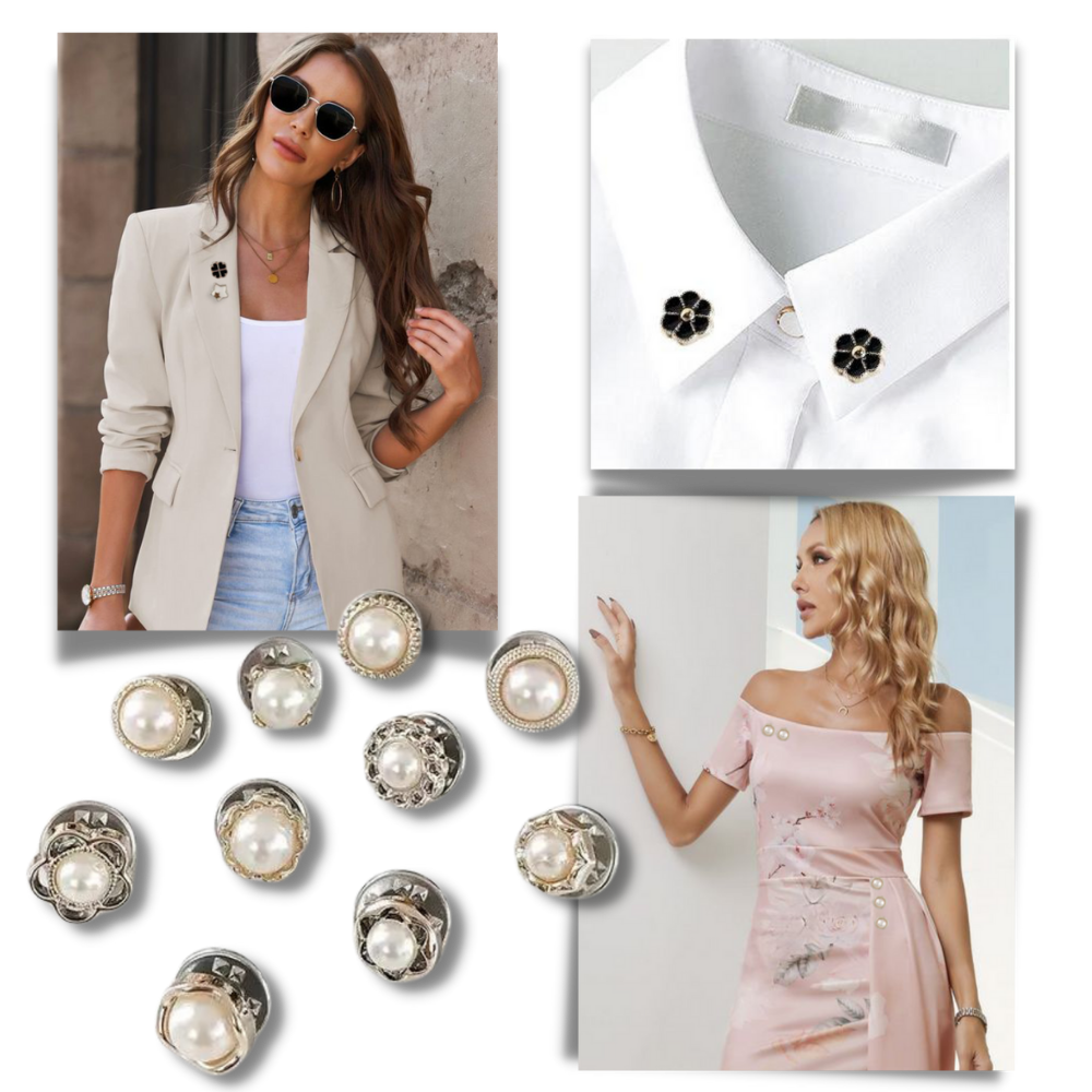 Elegant No-Sew Button Brooch Pins - Ozerty