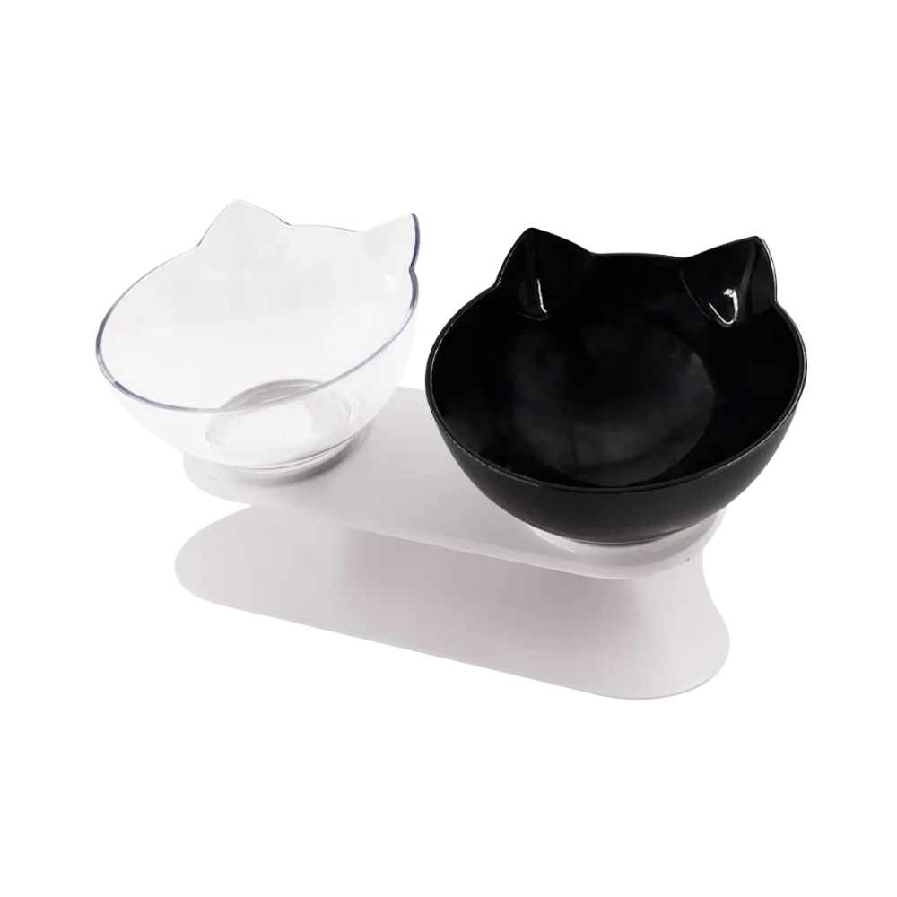 Elevated Comfort Bowl for Cats -Transparent Black - Ozerty, Elevated Comfort Bowl for Cats -Transparent - Ozerty, Elevated Comfort Bowl for Cats -Transparent - Ozerty