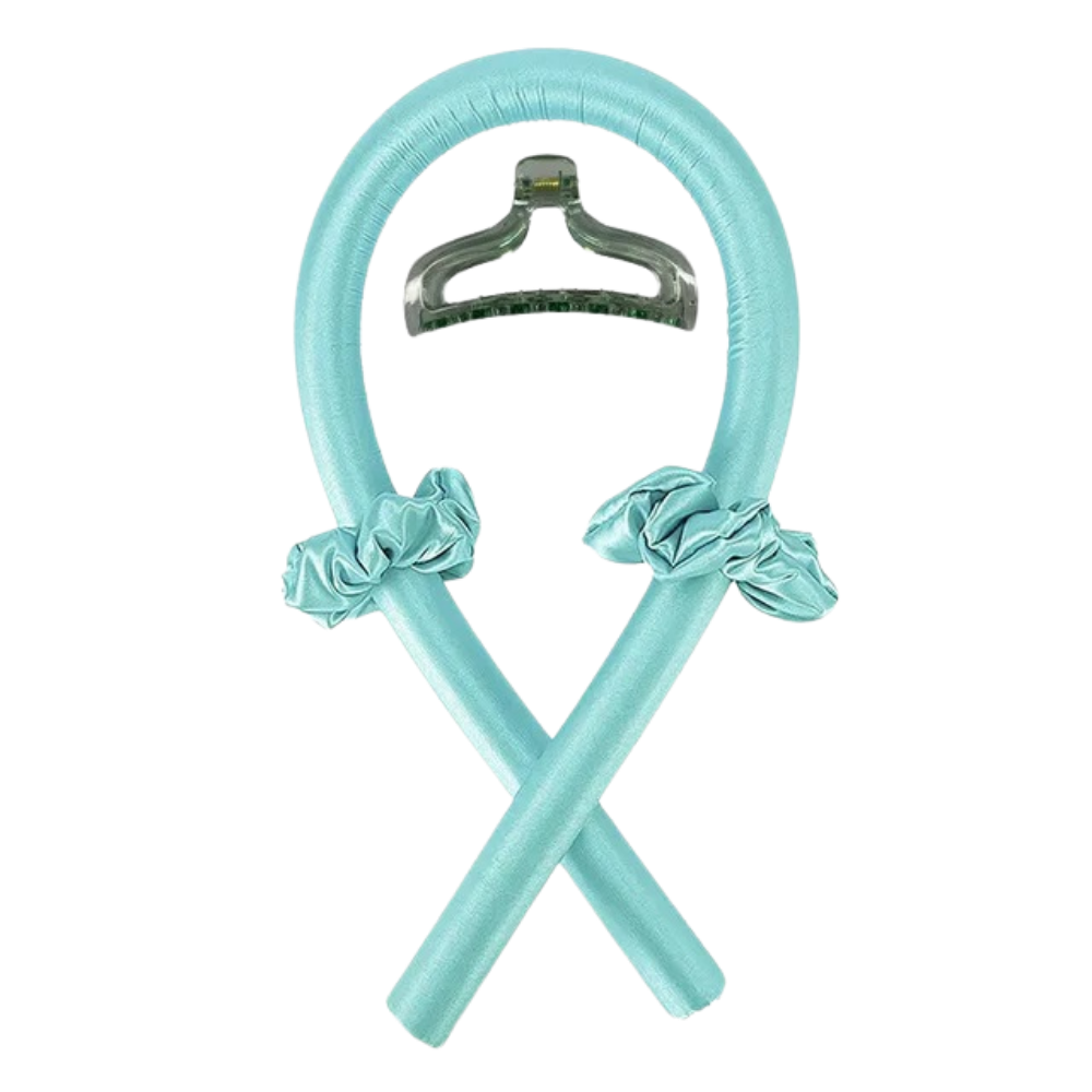 Heatless Curling Rod Headband Ribbon Silk -Mint - Ozerty