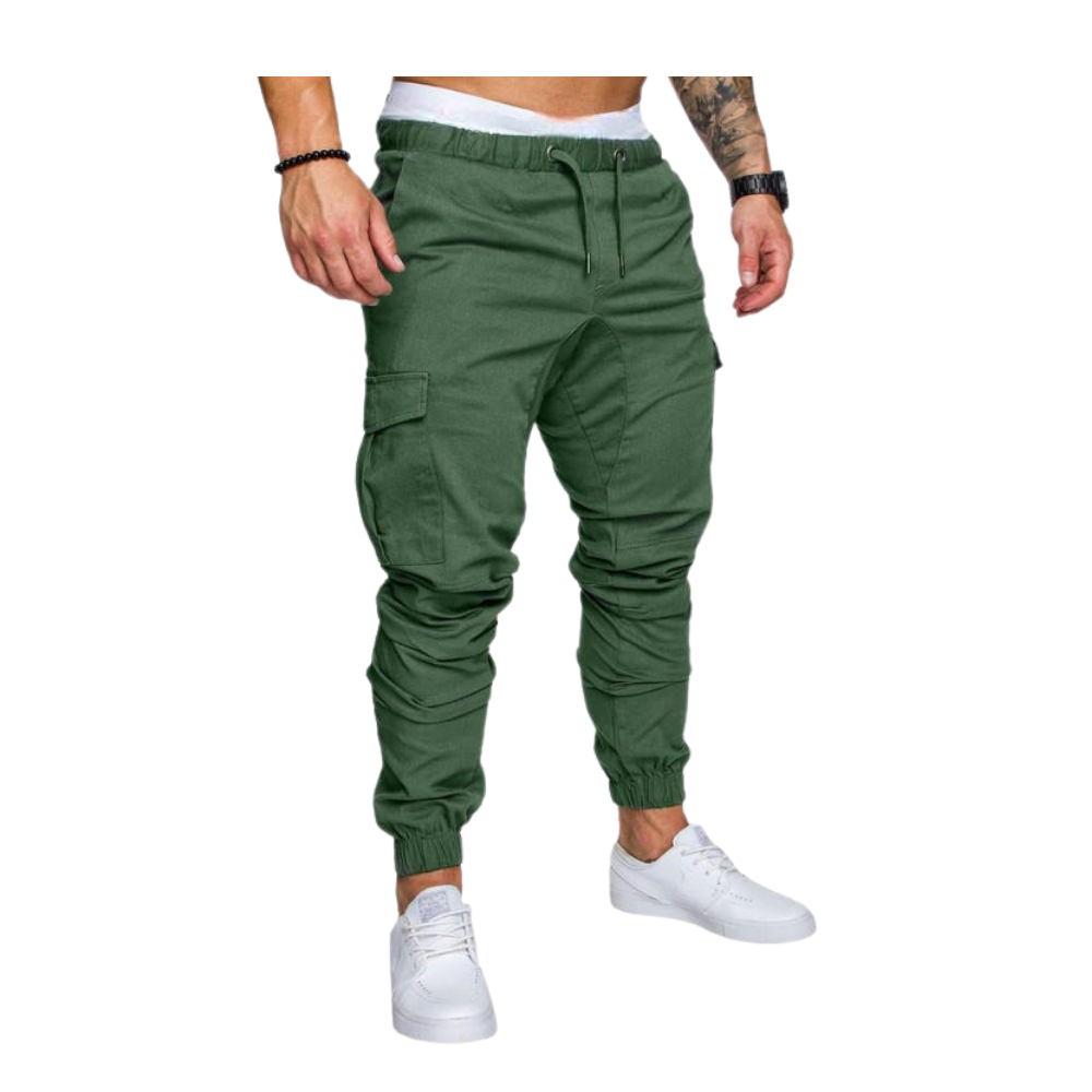 Men's Slim Fit Cargo Pants -Green - Ozerty