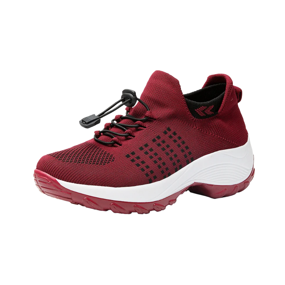 Orthopedic Comfort Sneakers -Red Wine - Ozerty