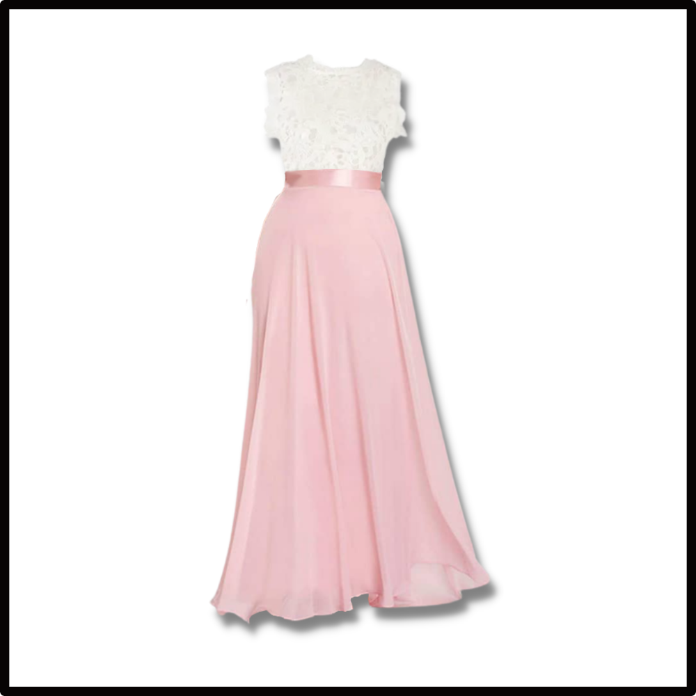 Prairie Chic Lace Chiffon Dress - Ozerty