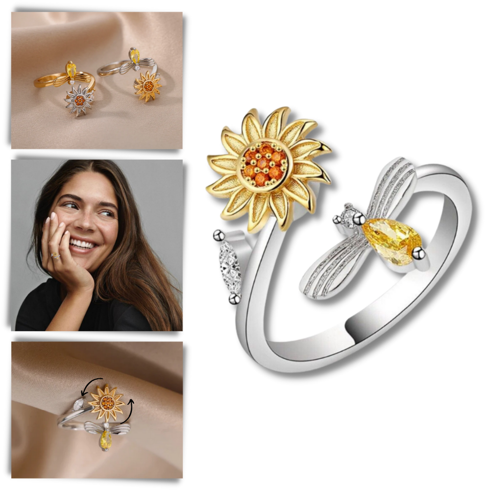 Sunflower Spinner Ring - Ozerty