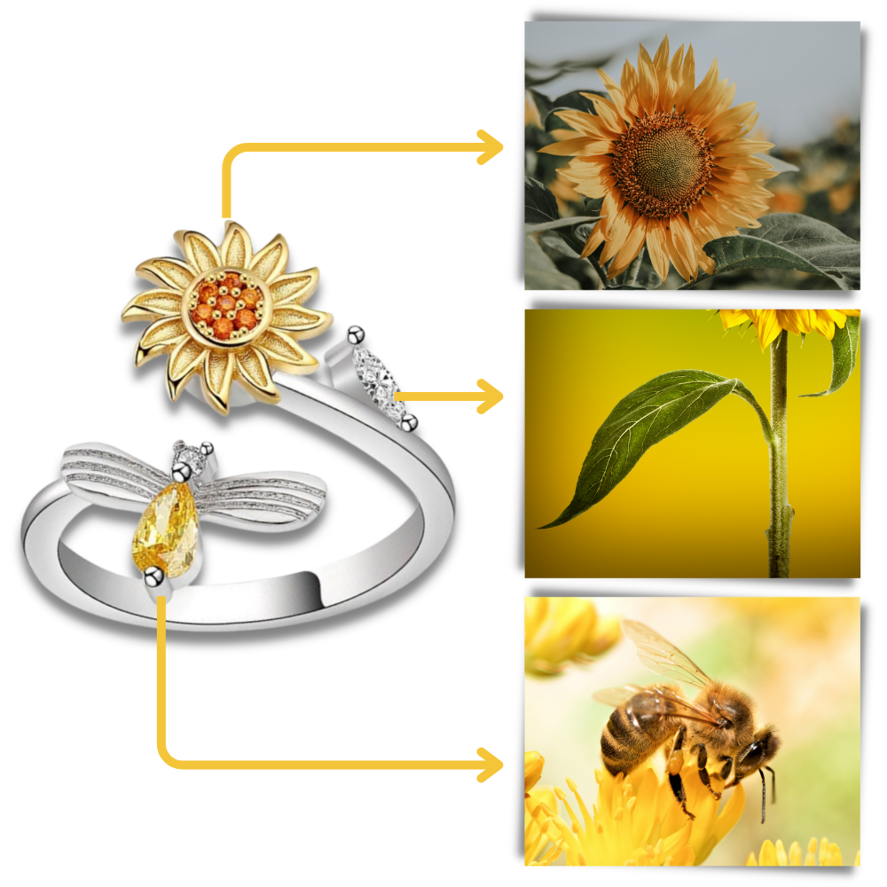 Sunflower Spinner Ring - Ozerty