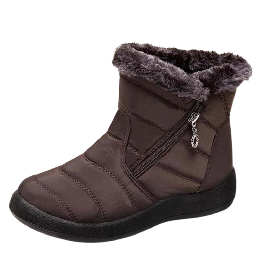 Women's Warm Waterproof Snow Boots -Brown - Ozerty